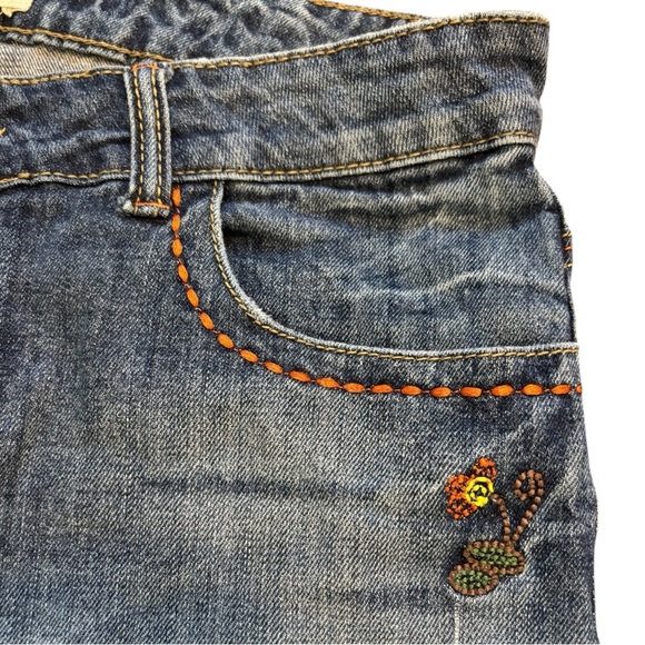 Vintage Farlow Jeans Low Rise Shorts Bermuda Style Embroidered Size 11 Juniors - Picture 8 of 12